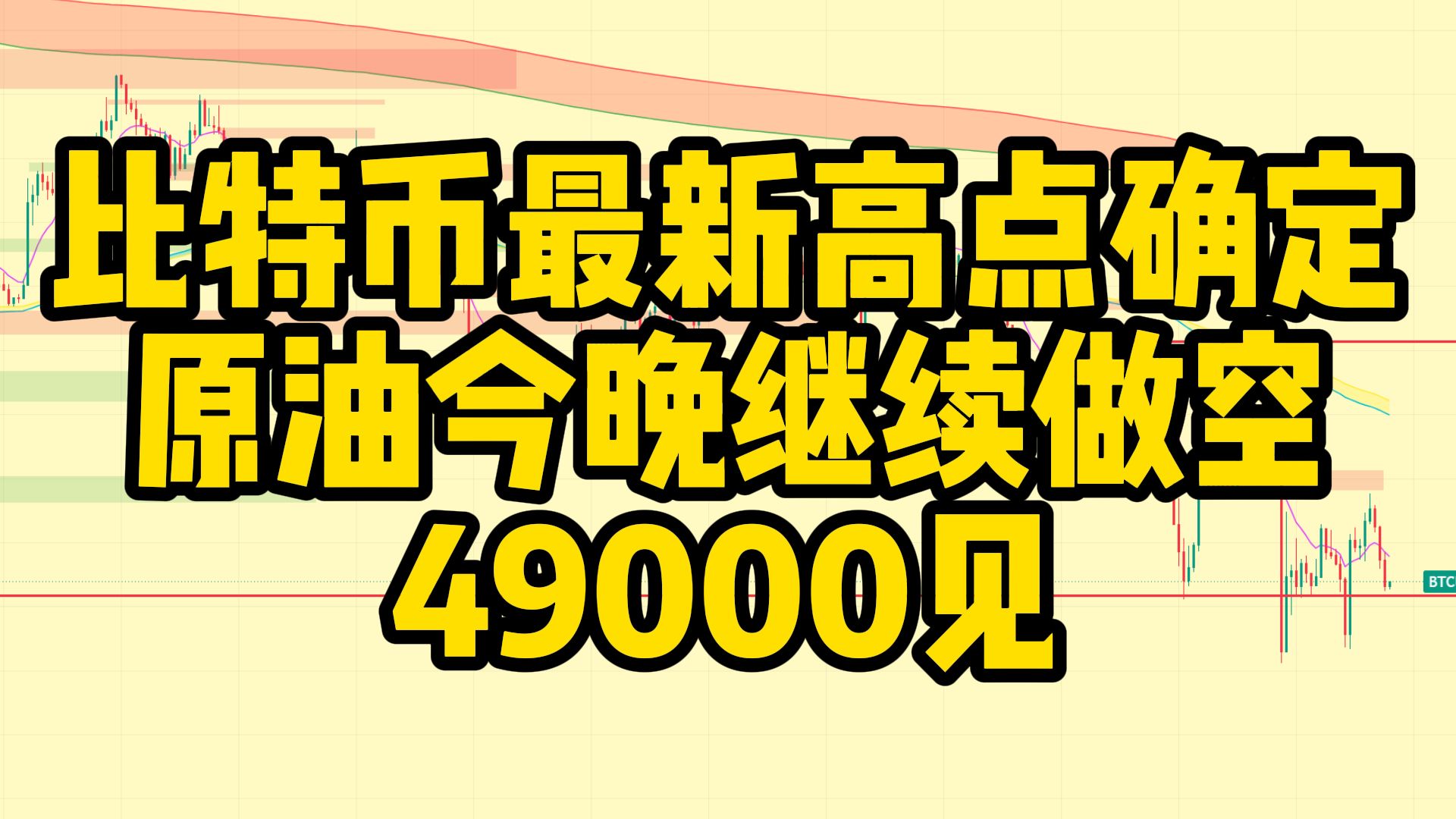 比特币最新高点确定，49000见！原油今晚继续做空。不要忘记日元。