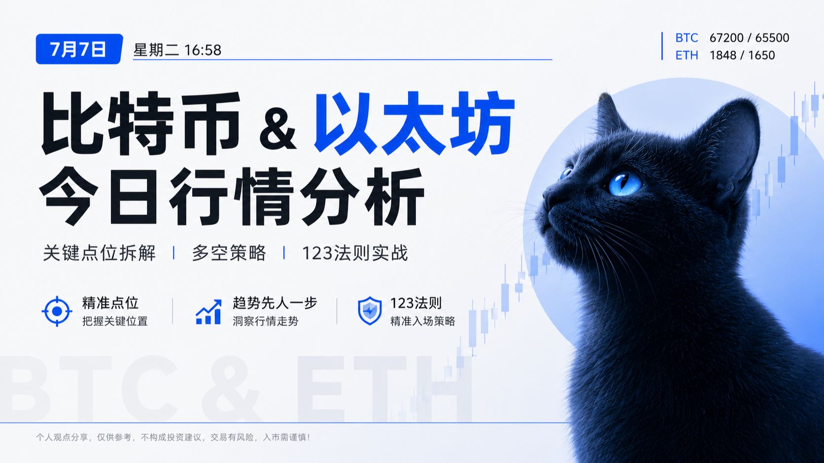 7月7日比特币以太坊行情：BTC多单区来了，ETH继续看1848突破！