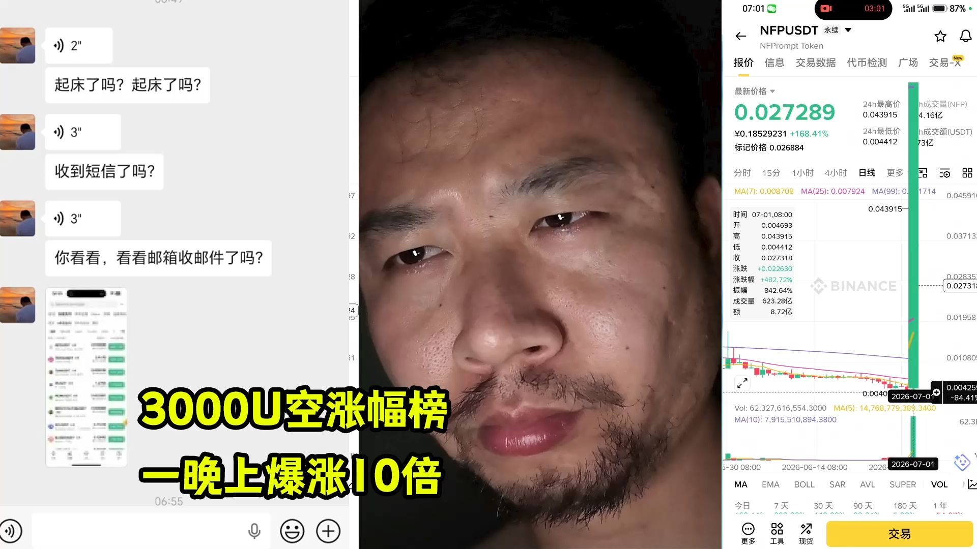 3000u空涨幅榜，24小时暴涨10倍，我被爆仓了？